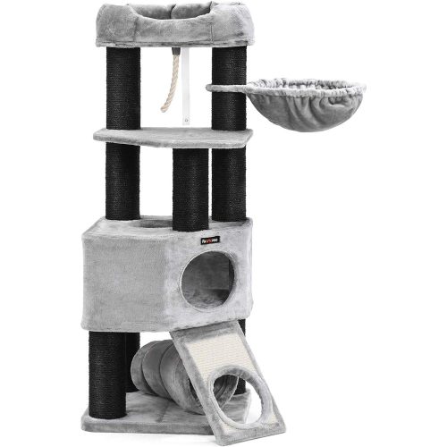 feandrea-stalp-de-zgariat-pentru-pisici-cu-casuta-pentru-pisici-gri-50x50x141cm
