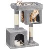 feandrea-stalp-de-zgariat-pentru-pisici-cu-doua-casute-pentru-pisici-gri-84x60x40cm