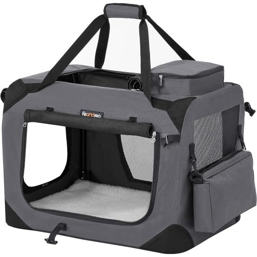 feandrea-geanta-de-transport-pentru-caini-gri-60x42x42cm