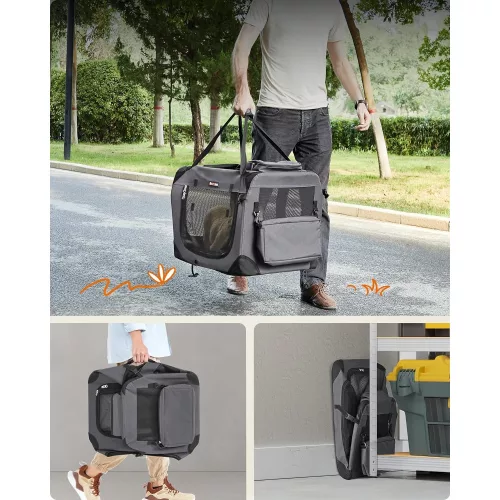 feandrea-geanta-de-transport-pentru-caini-gri-60x42x42cm