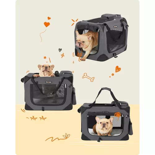 feandrea-geanta-de-transport-pentru-caini-gri-60x42x42cm