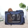 Cușcă de transport pentru câini, pliabilă pentru animale de companie, albastră 70x52x52cm