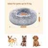 Pat pentru câini pufos, formă rotundă, moale, 60 cm, gri