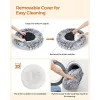 Pat pentru câini pufos, formă rotundă, moale, 60 cm, gri