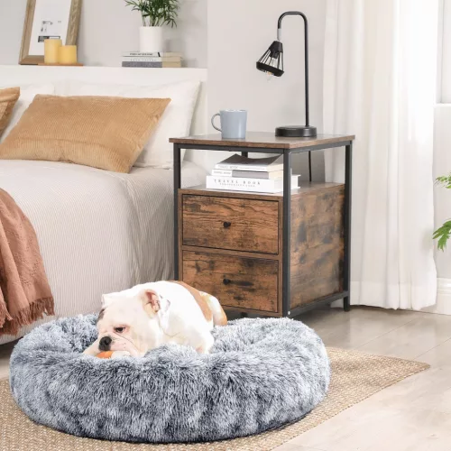 feandrea-pat-pentru-caini-pufos-moale-rotund-80-cm-gri