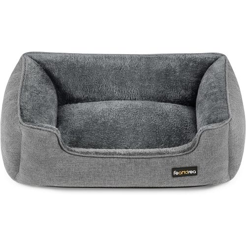 feandrea-pat-pentru-caini-cu-husa-moale-lavabila-gri-70x55x21cm