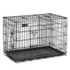 feandrea-cusca-pentru-caini-box-caini-cu-doua-usi-l-neagra-92x57x64cm