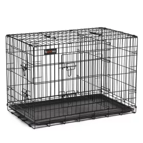 feandrea-cusca-pentru-caini-box-caini-cu-doua-usi-l-neagra-92x57x64cm