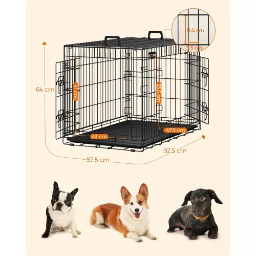 feandrea-cusca-pentru-caini-box-pentru-caini-cu-doua-usi-l-negru-92x57x64cm