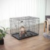 feandrea-custi-pentru-caini-box-caini-cu-doua-usi-xl-negru-107x70x77cm