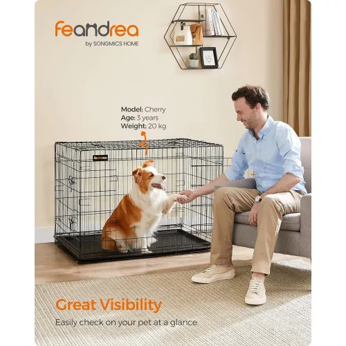 feandrea-cusca-pentru-caini-box-caini-cu-doua-usi-neagra-107x70x77cm