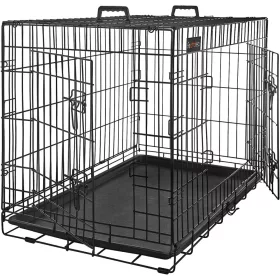 feandrea-custi-pentru-caini-box-caini-cu-doua-usi-xxl-negru-122x74x80cm