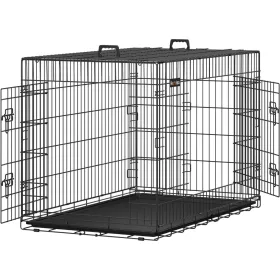 feandrea-custi-pentru-caini-box-caini-cu-doua-usi-negru-122x74x80cm