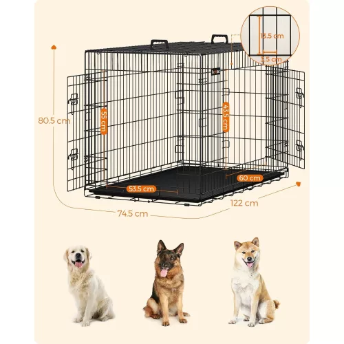 feandrea-custi-pentru-caini-box-caini-cu-doua-usi-negru-122x74x80cm