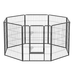 feandrea-gard-pentru-caini-pista-pentru-caini-8-piese-gri-240x80x100cm