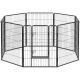 feandrea-gard-pentru-caini-pista-pentru-caini-8-piese-negru-240x80x100cm