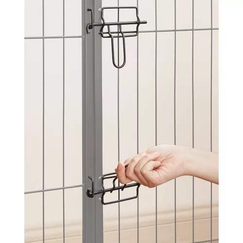 feandrea-gard-pentru-caini-pista-pentru-caini-8-piese-negru-240x80x100cm