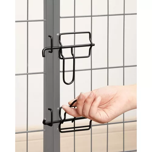 feandrea-gard-pentru-caini-pista-pentru-caini-8-piese-negru-240x80x60cm