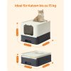 feandrea-cutie-litiera-pentru-pisici-tava-extensibila-bej-si-negru-54x42x38cm