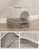 Litiera pentru pisici, cu încuietoare, tavă extensibilă, maro și gri cald 54x42x38cm