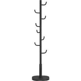   Suport de haine vertical în formă de cactus cu 8 cârlige, negru, 175 cm înălțime