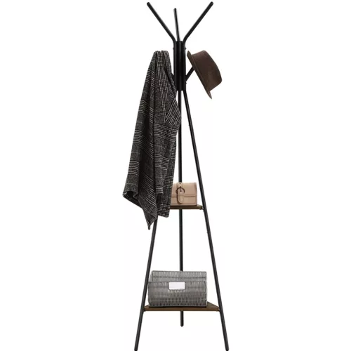 vasagle-cuier-de-haine-cu-rafturi-si-cuier-maro-rustic