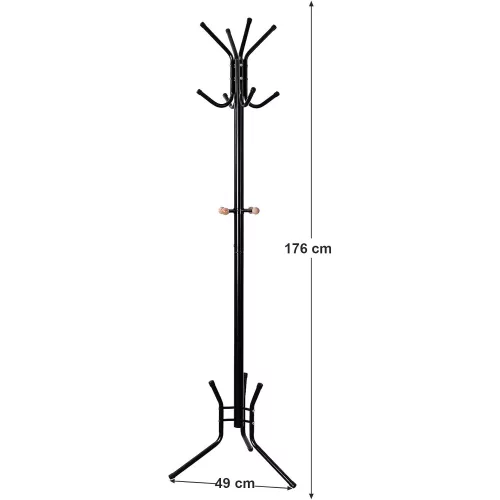 songmics-cuier-haine-metalic-cu-12-carlige-negru