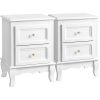 vasagle-noptiera-2-buc-cu-doua-sertare-alb-30x38x52cm