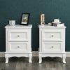 vasagle-noptiera-2-buc-cu-doua-sertare-alb-30x38x52cm