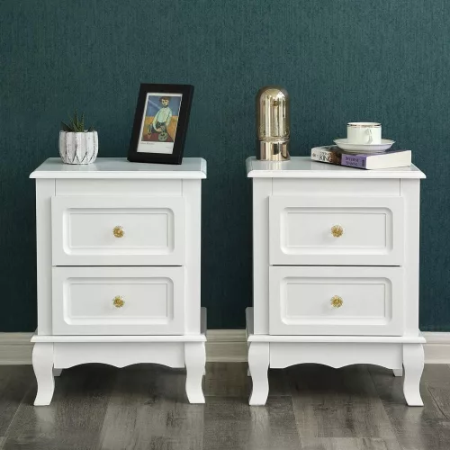 vasagle-noptiera-2-buc-cu-doua-sertare-alb-30x38x52cm