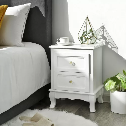 vasagle-noptiera-2-buc-cu-doua-sertare-alb-30x38x52cm