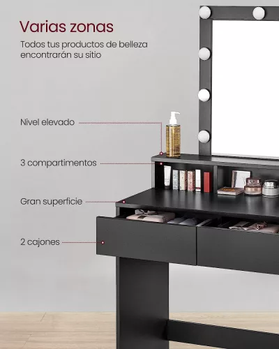 vasagle-masa-de-toaleta-masa-de-machiaj-cu-sertare-si-oglinda-cu-lumini-led-negru