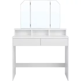 vasagle-masa-de-toaleta-masa-de-machiaj-cu-oglinda-si-sertare-alb-100x40x142cm