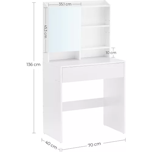vasagle-masa-de-toaleta-masa-de-toaleta-cu-oglinda-si-sertare-alb-70x40x136cm