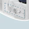 Masă de toaletă, cu oglindă, cu iluminare LED, cu 9 sertare, alb, 110 x 40 x 142 cm