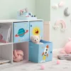 Set de cutii de depozitare, 3 piese, pliabile, cu model spațial, albastru, 30 x 30 x 30 cm