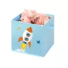 Set de cutii de depozitare, 3 piese, pliabile, cu model spațial, albastru, 30 x 30 x 30 cm