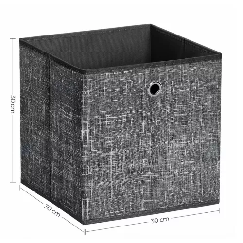 Összecsukható szövet tárolódobozok 6 db, fekete