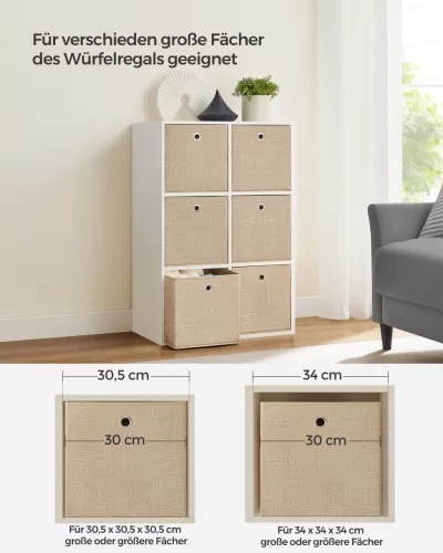 Összecsukható szövet tárolódobozok 6 db, homok bézs