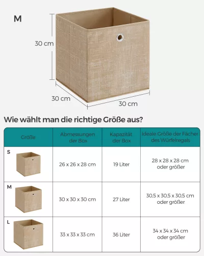 Összecsukható szövet tárolódobozok 6 db, homok bézs