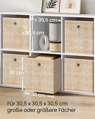 Összecsukható szövet tárolódobozok 6 db, homok bézs