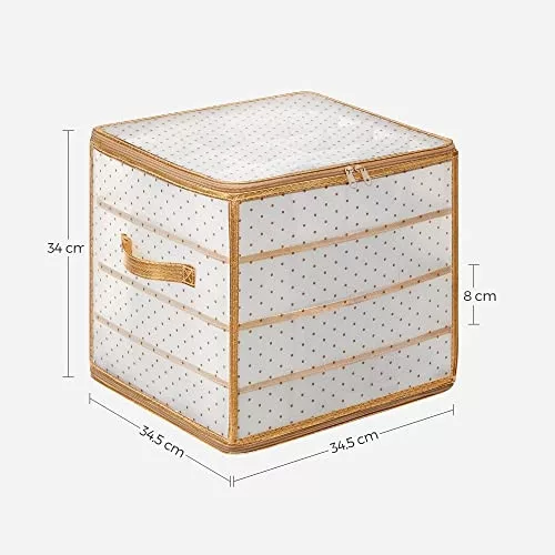 Karácsonyi dísztároló dobozok 2db, átlátszó, arany