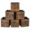 Cutii de depozitare pliabile 6 buc, rustice maro și negru 30x30x30cm
