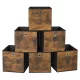 Cutii de depozitare pliabile 6 buc, rustice maro și negru 30x30x30cm