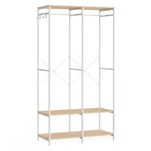 songmics-cuier-dulap-deschis-rafturi-bej-si-lemn-94x40x180cm