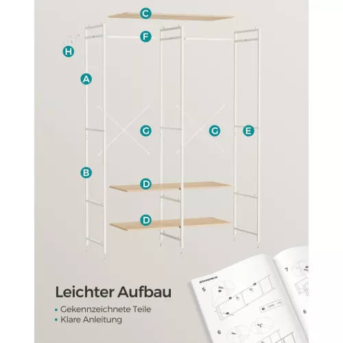 songmics-cuier-dulap-deschis-rafturi-bej-si-lemn-94x40x180cm