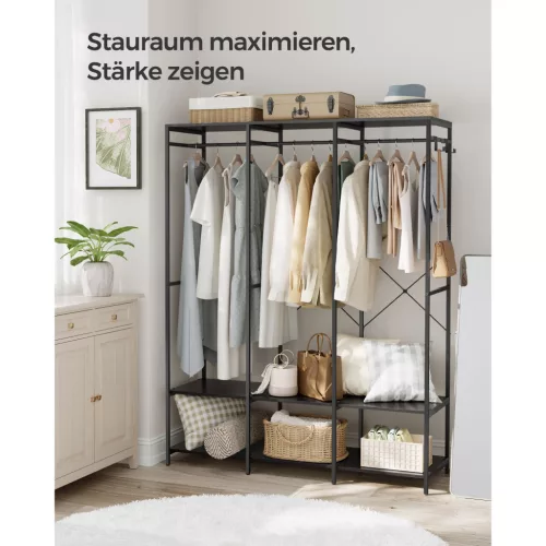 songmics-cuier-dulap-deschis-cu-rafturi-negru-141x40x180cm