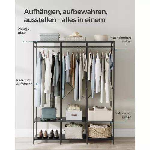 songmics-cuier-dulap-deschis-cu-rafturi-negru-141x40x180cm