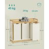 Bambusz szennyeskosár 3 rekesszel, 3x50 L