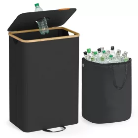 Szelektív hulladékgyűjtő pet palackoknak, 100 L, fekete